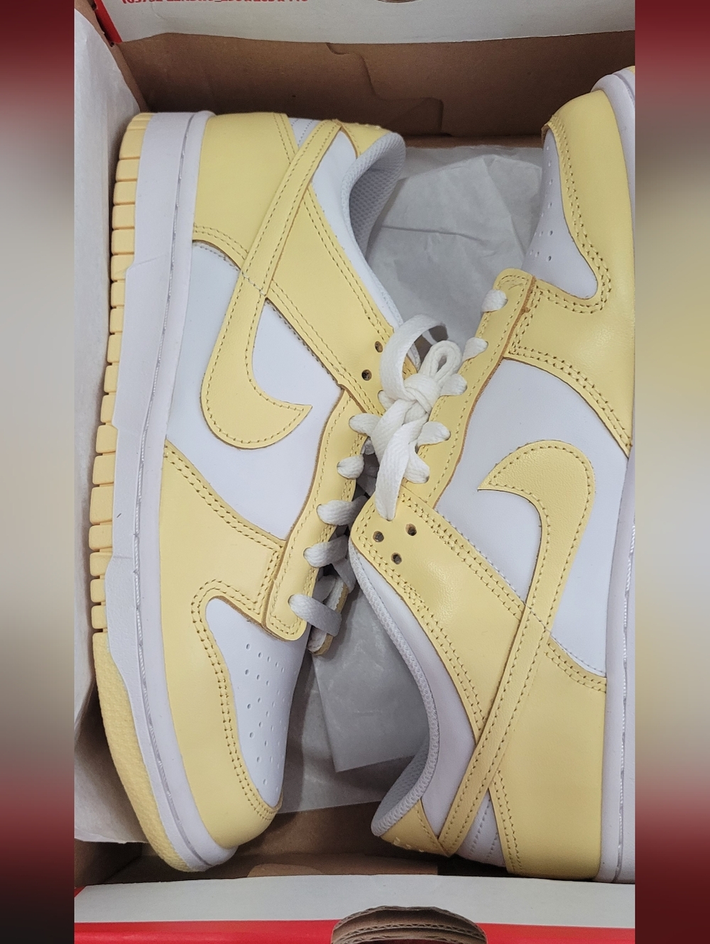 Nike Dunk Low GS White Soft Yellow Sizes 7Y/8.5Women